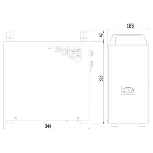 The Beverage Cooling Company - Lindr External Water Carbonator 40L / Sparkling Water Maker (dimensions)