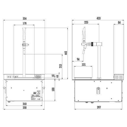 The Beverage Cooling Company - Lindr Pro Kitchen build-in beer and wine cooler for home and developers dimensions
