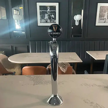 The Beverage Cooling Company Lindr Cobra font with Guinness badge