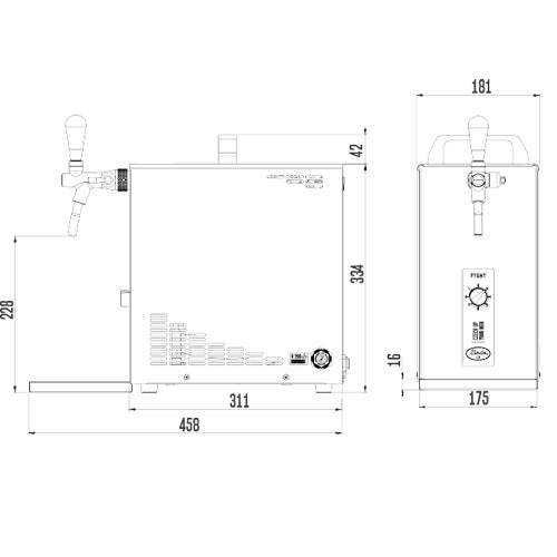 Lindr 20/K portable beer and wine cooler dimensions