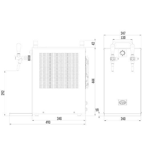 Lindr 70K  portable beer wine and cocktail cooler dimensions