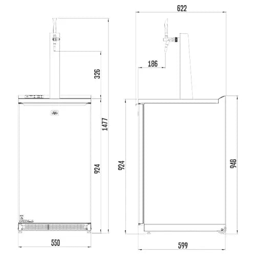 Lindr Combi Cold Bar 50 Dimensions